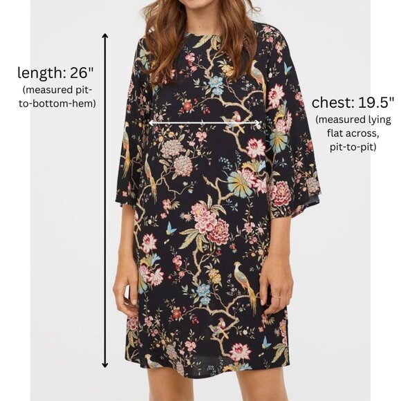 H&M GP & J Baker - Floral Long Sleeve Midi Dress - size 2 (Small) - Picture 3 of 7